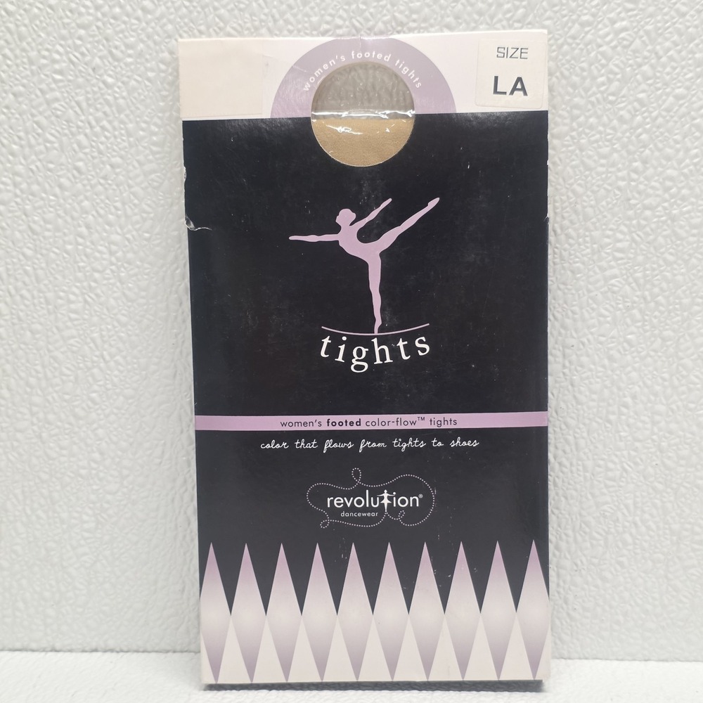 New Revolution Dancewear Womens Large Adult Footed‎ Tights Dark Tan